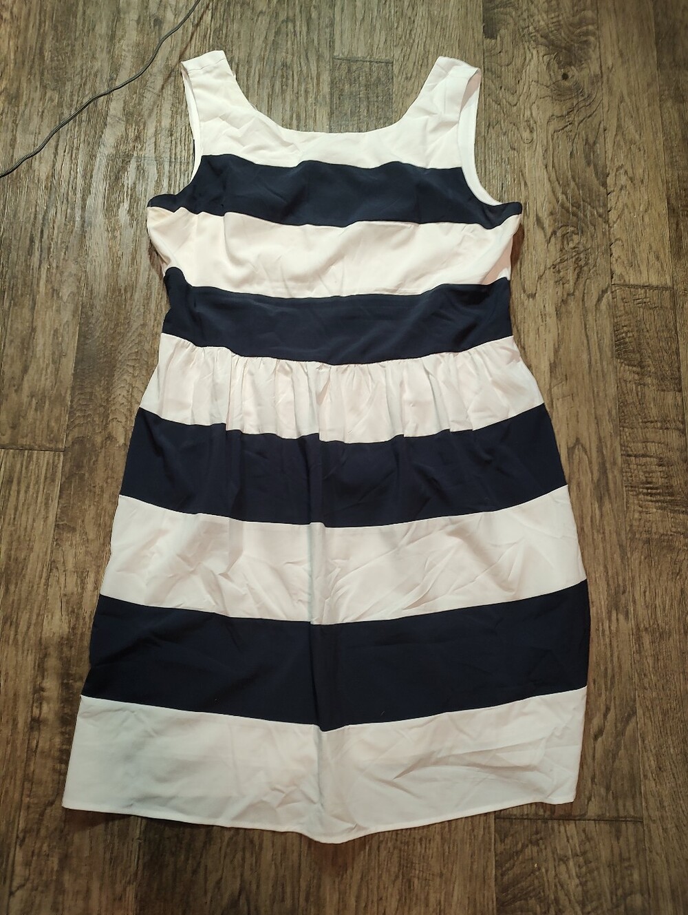 dressbarn Navy and White Striped Tank Dress Plus Size 16